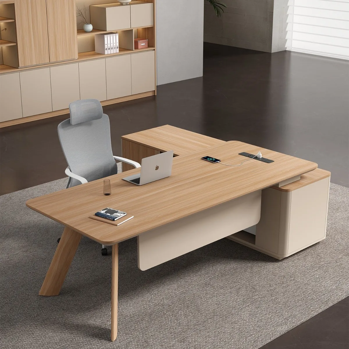 Boss table, office  and chair combination, large class , president manager supervisor modern