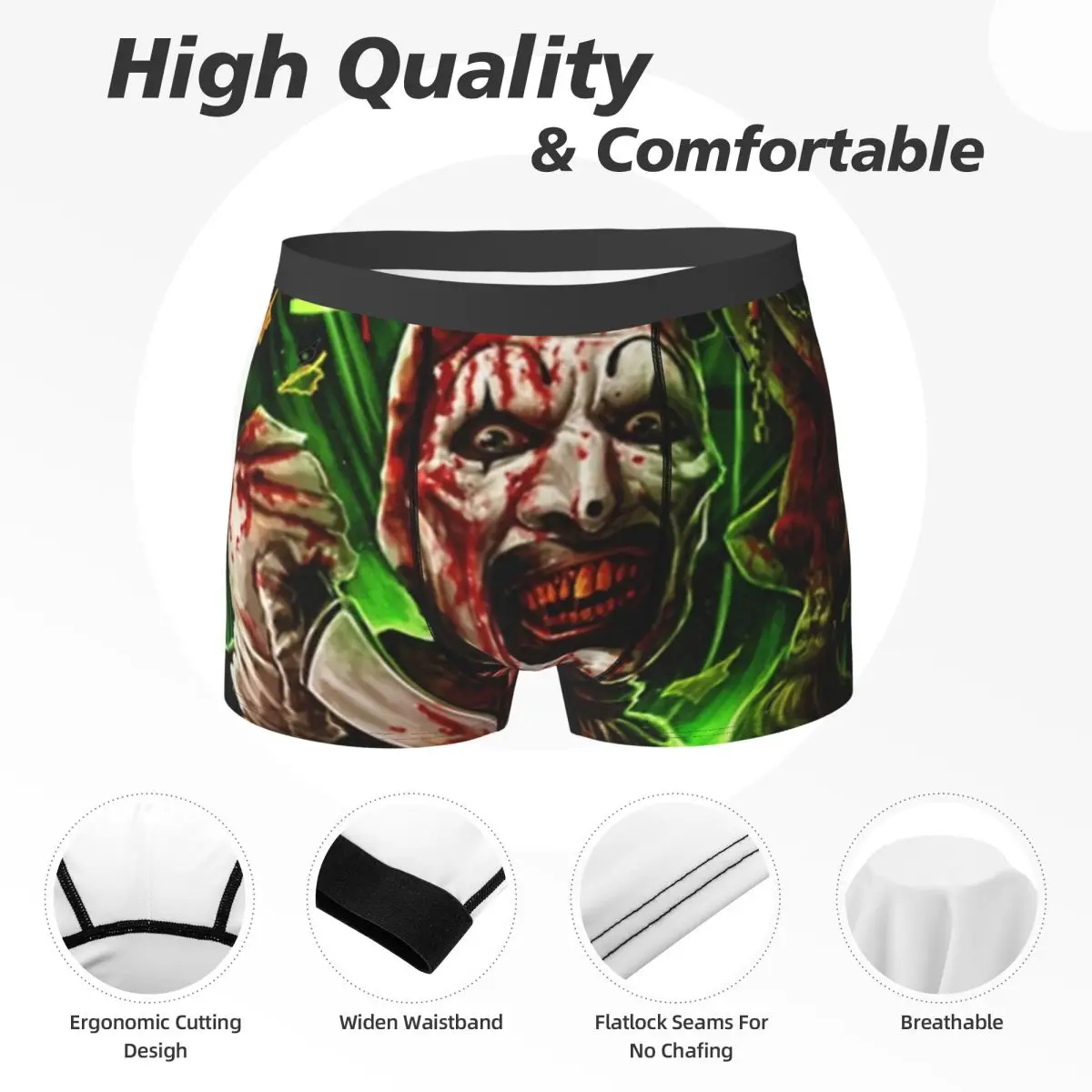 فيلم مرعب المهرج الملابس الداخلية الرعب المشرح هالوين ثلاثية الأبعاد الحقيبة جذع تصميم الملاكم موجز مطاطا رجل السروال حجم كبير #5