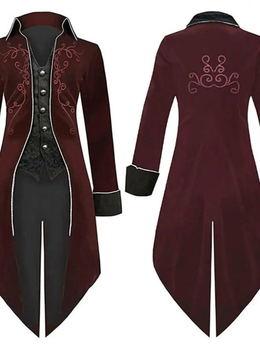 Halloween Slipjas Heren Lange Jas Punk Sle Hof Prestaties Retro Middeleeuws Kostuum M Model Polyester Lente Faion