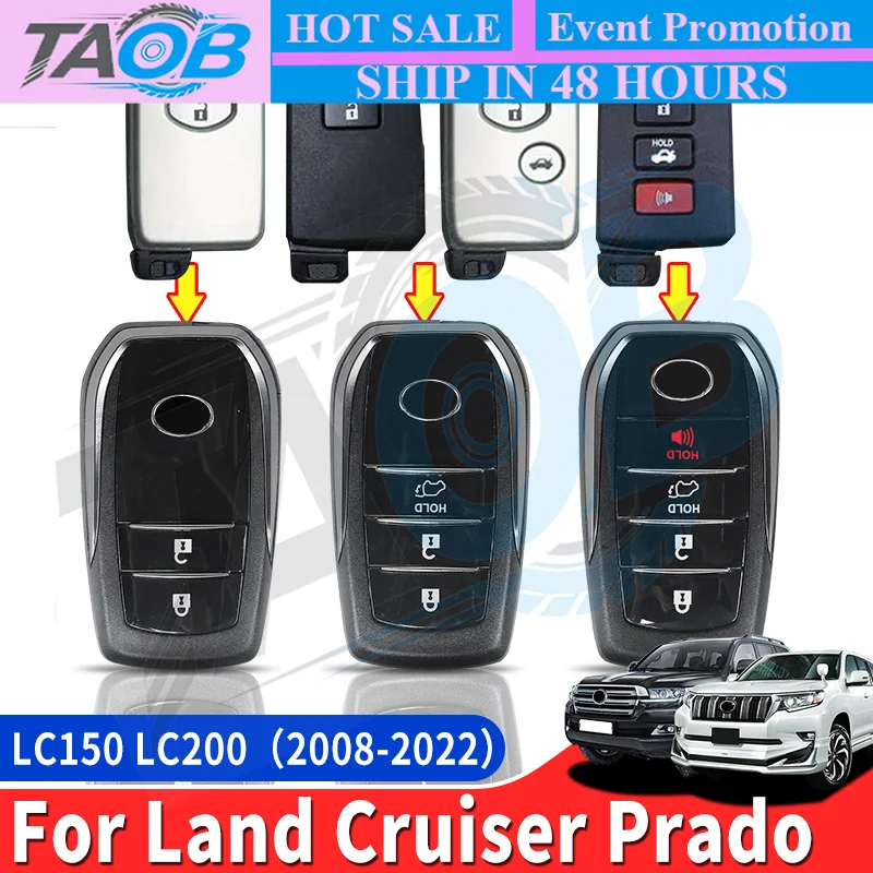 2008-2021 for Toyota Land Cruiser 200 Prado 150 LC200 LC150 Remote Control Key Shell Upgrade 2/3/4 Button Accessories Key Case