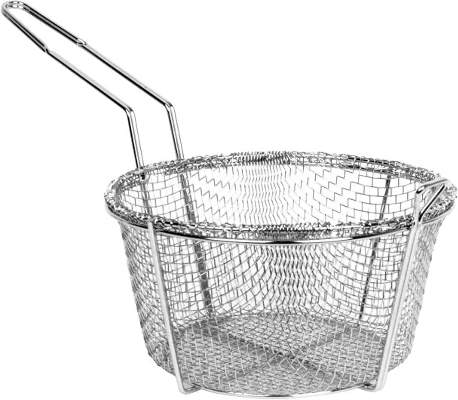 

- 11-1/2” x 5-3/8" Heavy Duty Round Fry Basket Nickel Plated Iron- Deep Fry Basket Frying Multifunctional Fryer Round F