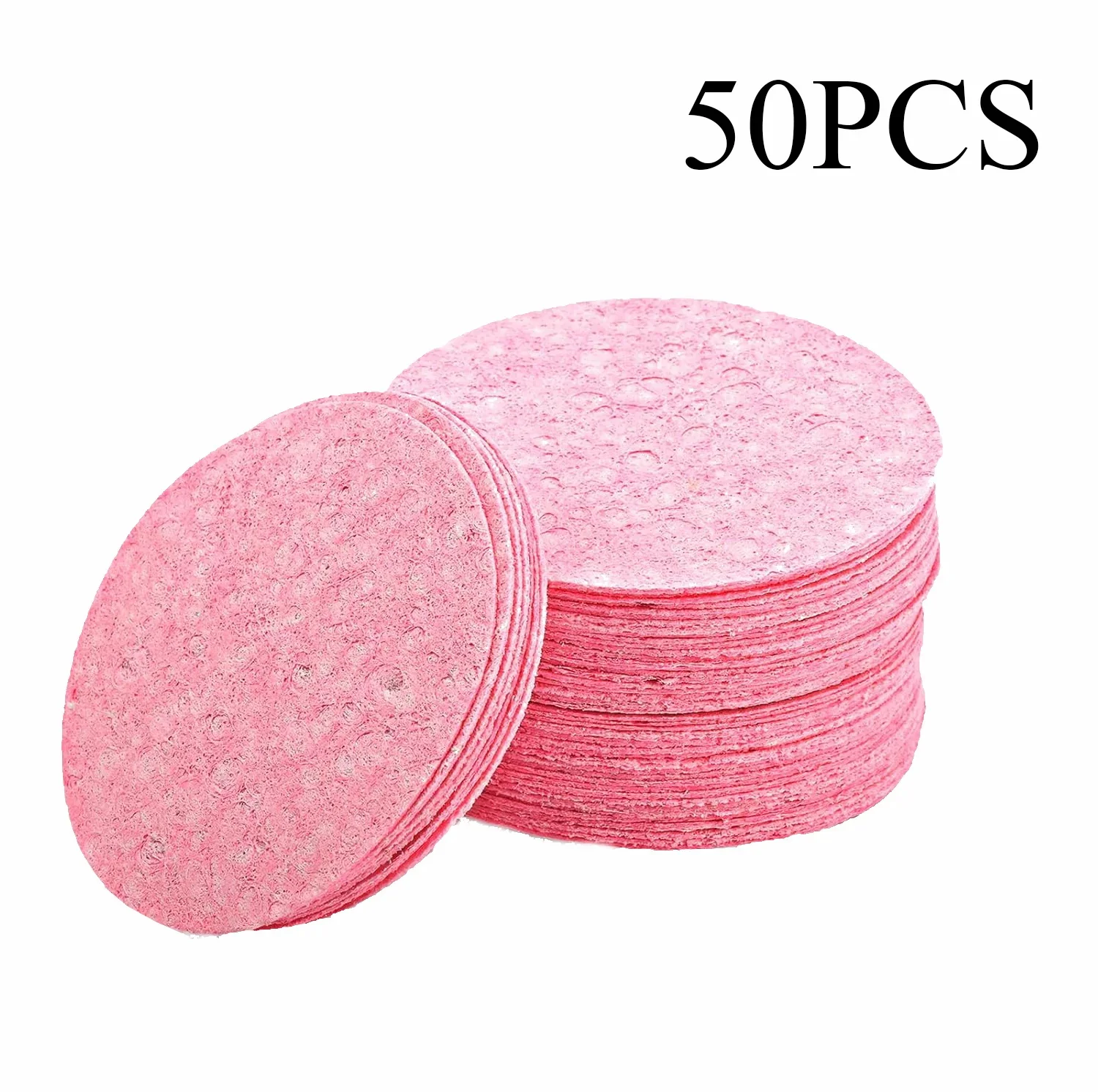 50PCS Compress Face Wash Puff Natural Wood Pulp Sponge Face Wash Puff Foaming Face Puff Cosmetic Puff Face Cleansing Sponge