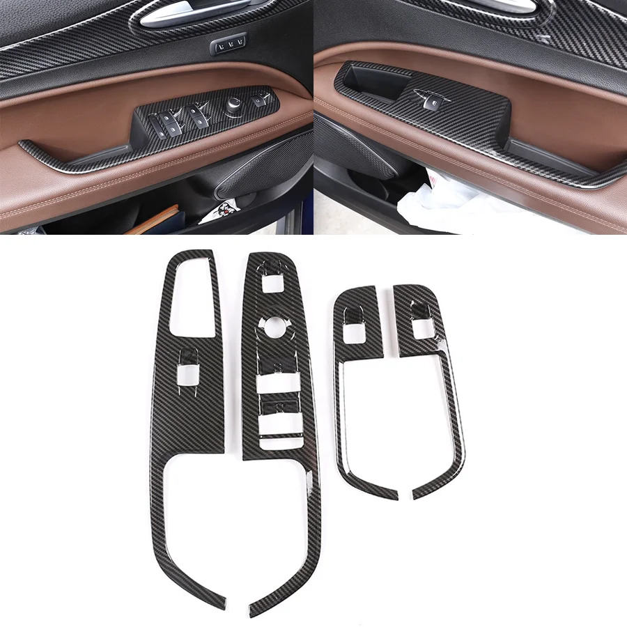 Couvercle de panneau de commutateur de lève-vitre de voiture, garniture de calandre avant, emblème, Logo, anneau Stikcer adapté à Alfa Romeo Stelvio 2017 2018 – 2019 LHD