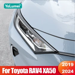 For Toyota RAV4 XA50 2019 2020 2021 2022 2023 2024 RAV 4 Hybrid Car Front Headlight Eyebrow Eyelids ABS Trim Cover Accessories