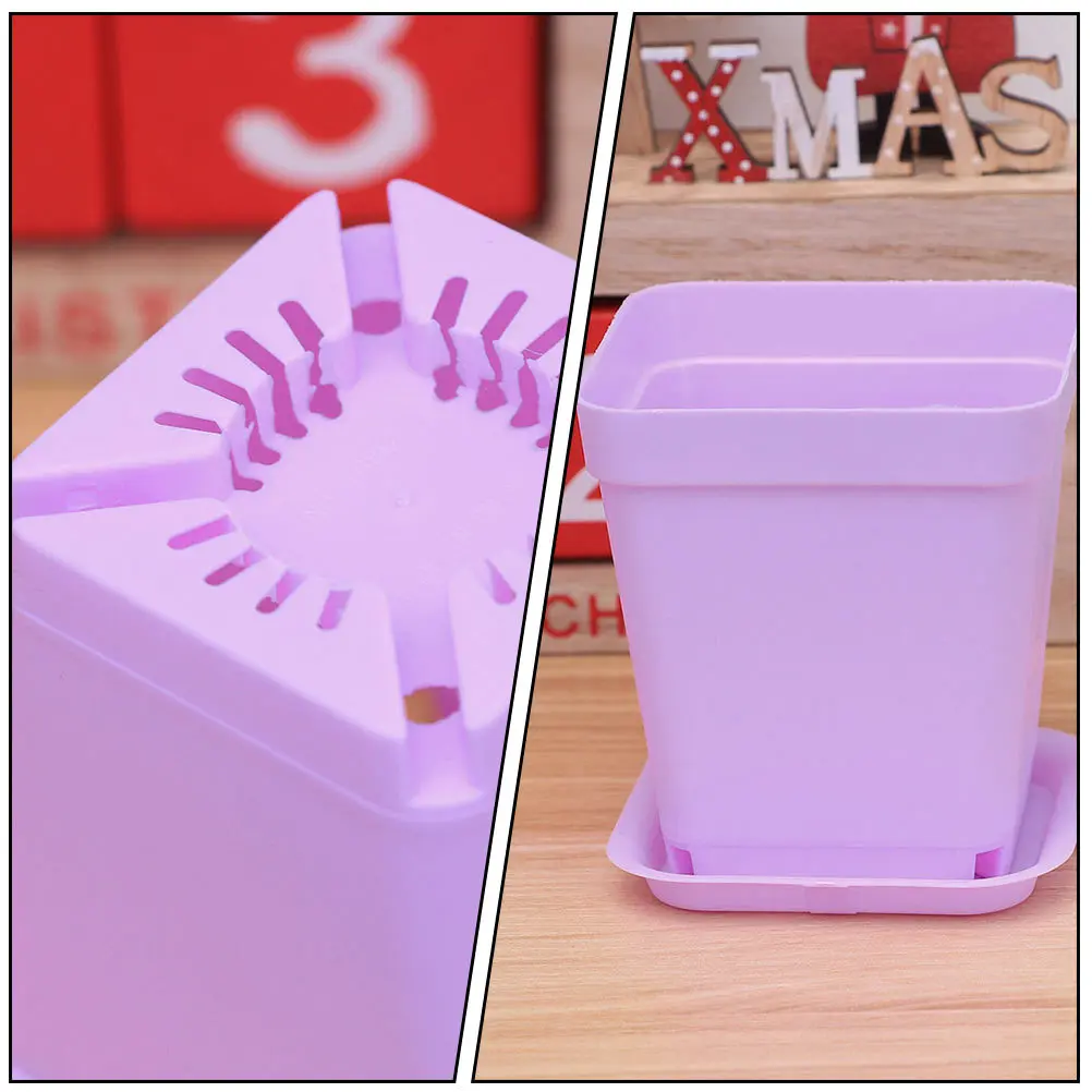 

24Pcs Small Square Plastic Flower Pot Planters Durable Nursery Pots for Garden Balcony Desktop Decoration Plastic Flower Pots
