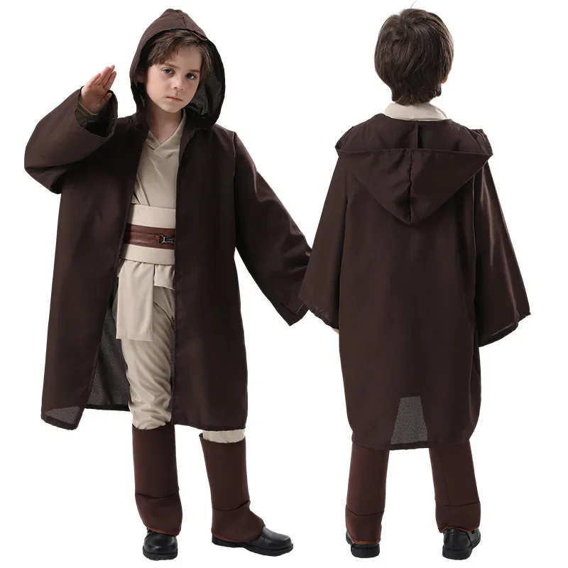 Science Fiction Film and Television Role-playing Costumes suitable for Boys（110-150cm）,with Clothing/Cape/Boots