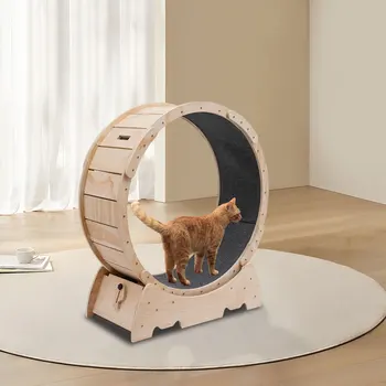 95*104*40cm Pet Treadmill, Cat Exercise Wheel, Natural Wood, Silent Running Toy, Treadmill Roller 4