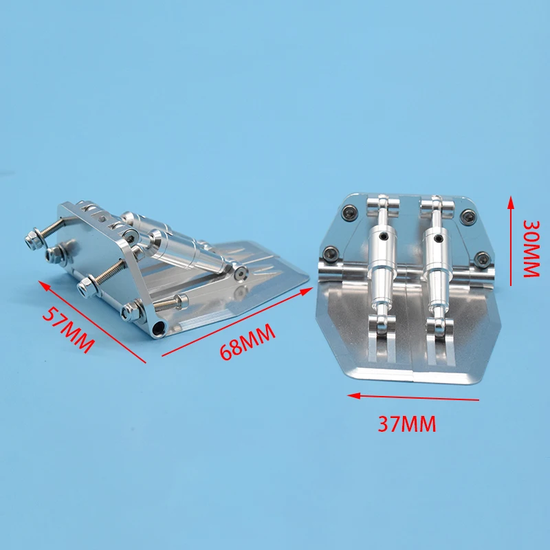 1 par de barcos Rc de aletas plateadas ajustables de alta calidad 68*57*30mm para barco modelo Nitro Gas RC