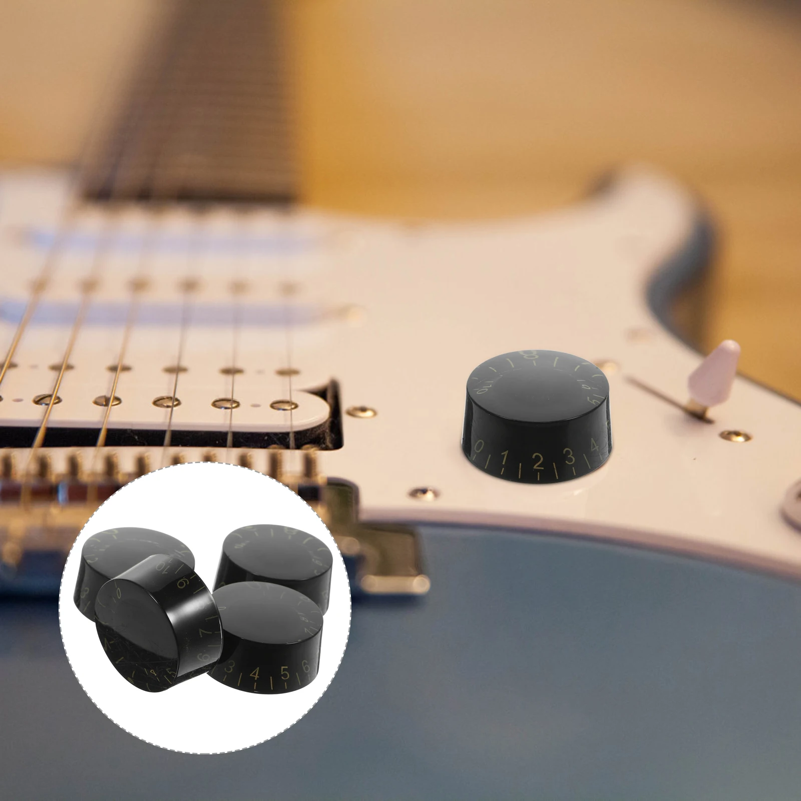

4Pcs Electric Guitar Volume Control Knobs Stylish Acrylic Material Easy Installation Guitar Parts