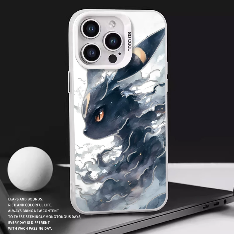 Ink Art Style Gengar Phone Case Pokemon Accessory Charizard Eeveelution Protective Cover for IPhone 16 15 14 13 12 11 X Pro Max