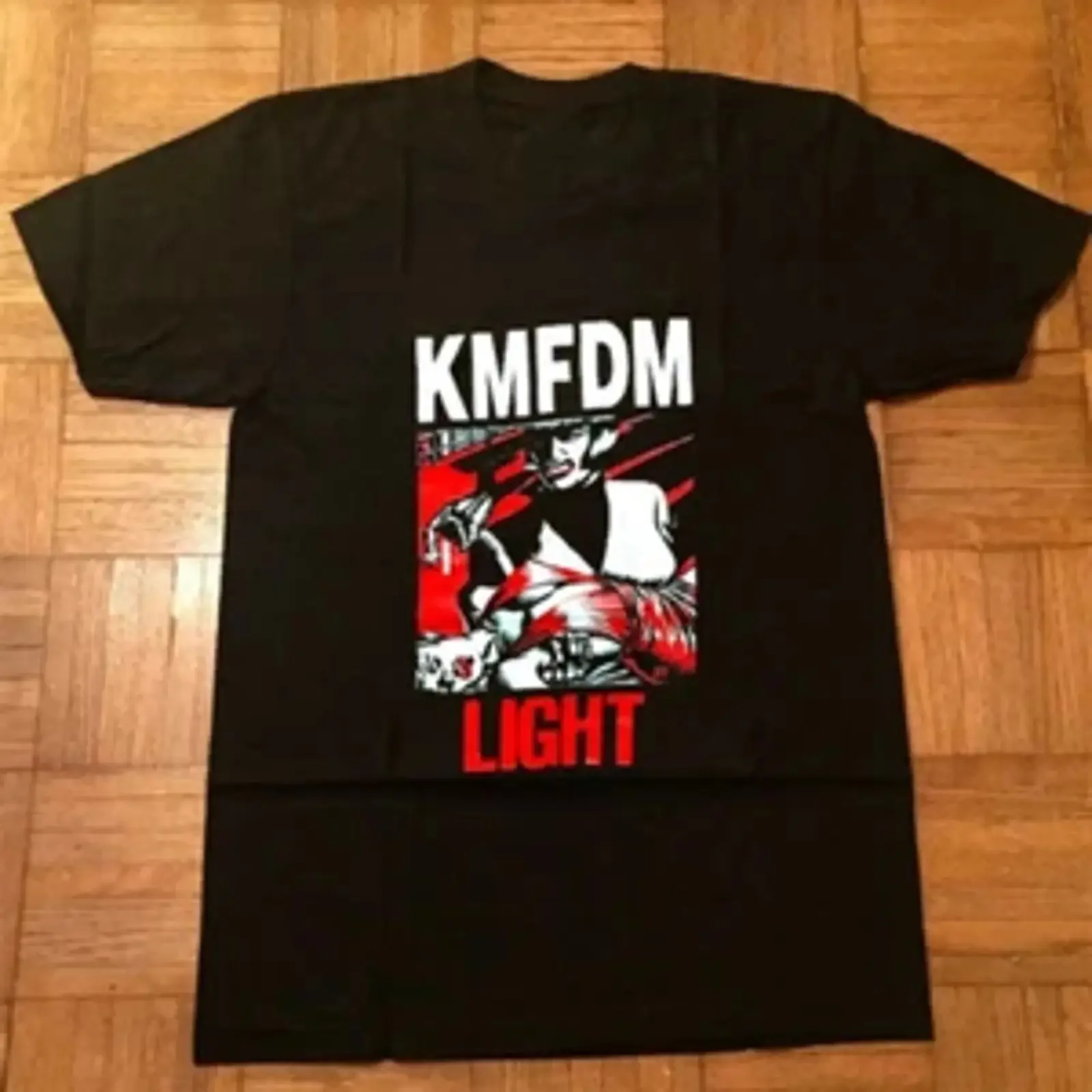 KMFDM Light German Cotton Black All size T Shirt NG1535 vintage Washed Soft graphic homme Slightly Top For Everyday Wear