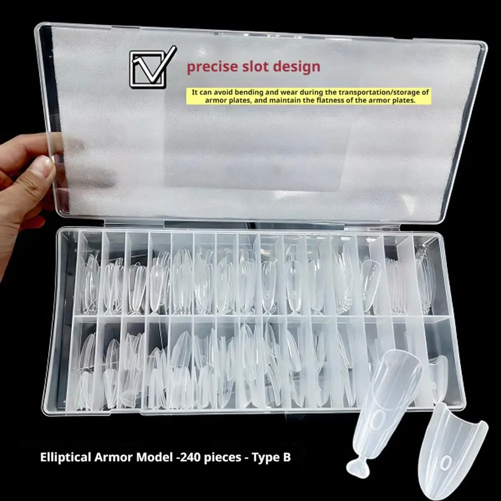 ساندويتش أشكال أظافر مزدوجة 240 قطعة ملحقات جديدة-أشكال مزدوجة نعش اللوز أشكال أظافر مانيكير قالب علوي قالب سفلي #6