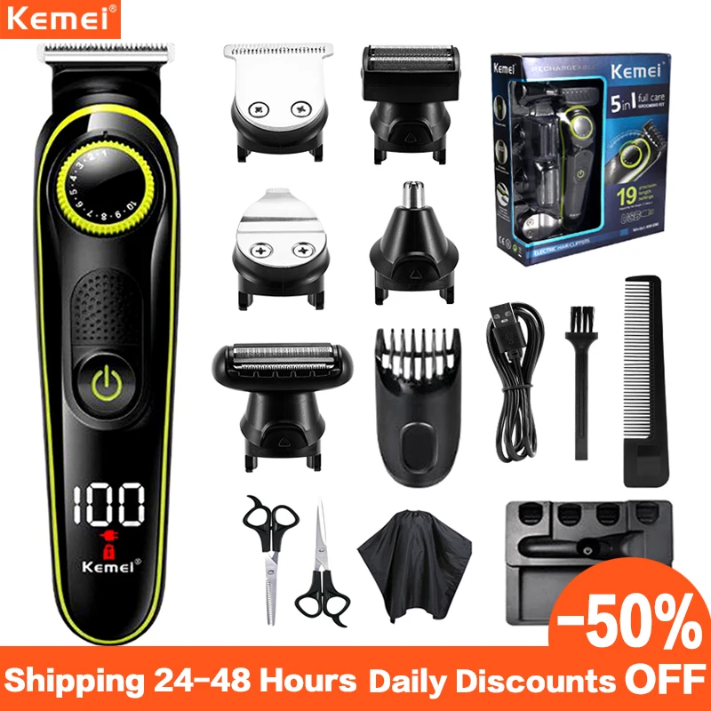 

Kemei Hair Trimmer Multifunctional Electric Hair Clipper Beauty Set Shaver for Men Beard Razor Nose Trimmer Hair Cutting Machine