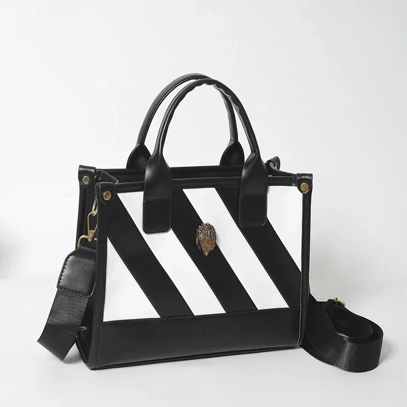 New Fashionable Women's Bird Head Single Shoulder Diagonal Cross Striped Handbag, Famous Luxury Designer