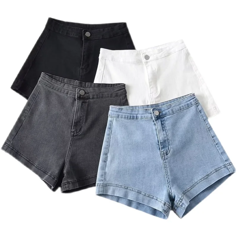 

High Waist Denim orts Women's Single Button Versatile Slimming orts Summer 2023 Faion Trend Wide Leg ort Pants