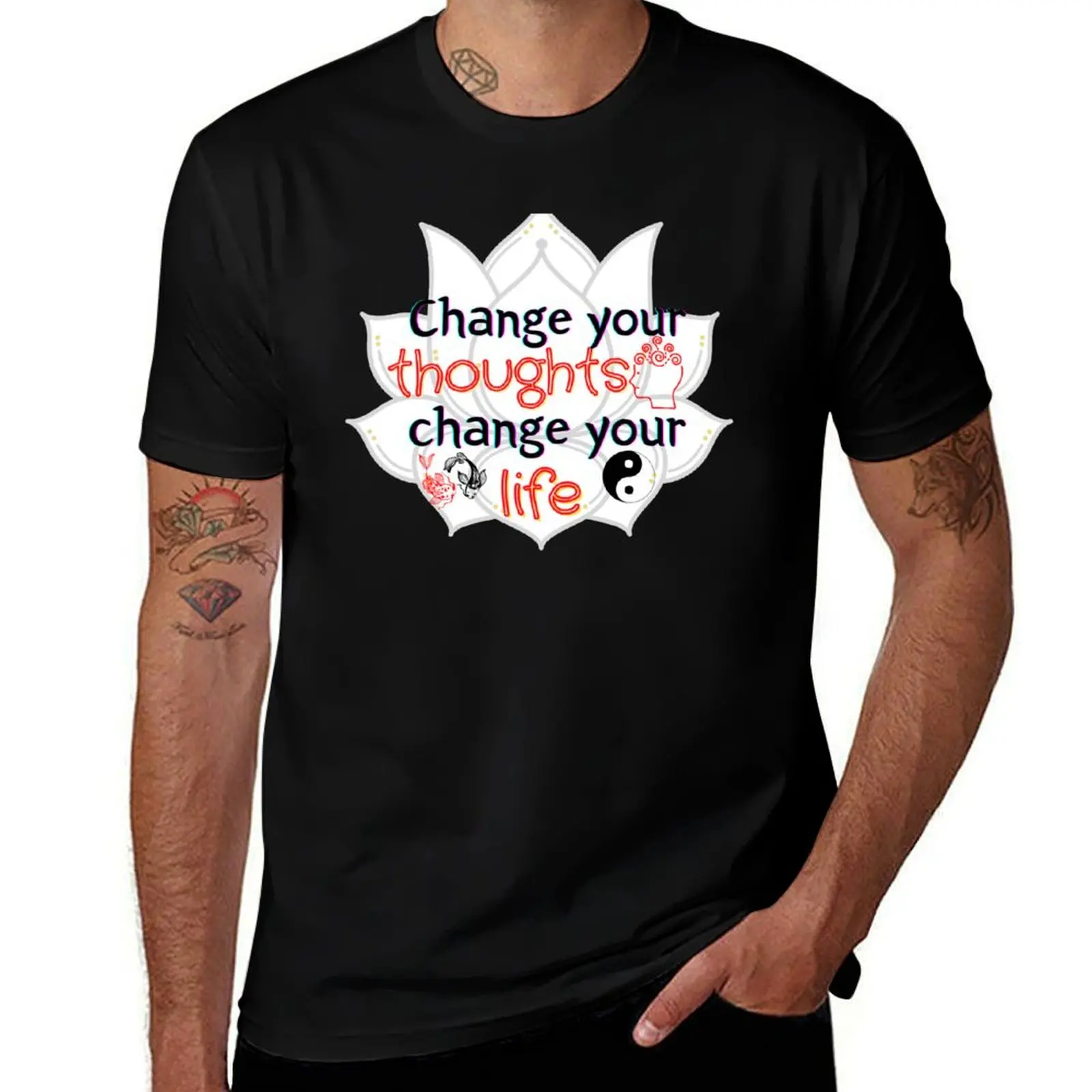 

Change Your Thoughts Change Your Life T-Shirt anime stuff graphic shirts sports fans designer shirts Men's t-shirt