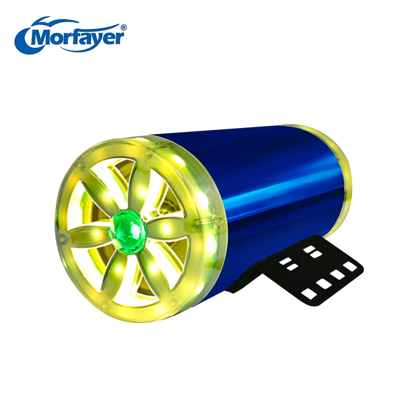 Universal E-Bike Audio System 12-80V Colorful LED Lighting Effect Built-In 2 X 25W Speakers for Electric Motorcycles