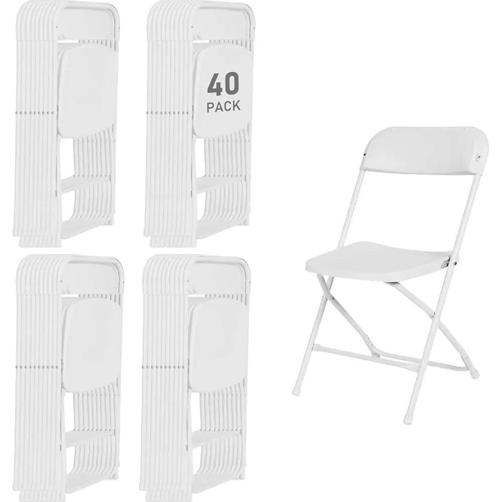 Bulk Folding Chairs Set Solid Back Portable Seating Ideal Gatherings Weddings Banquets Conference Events