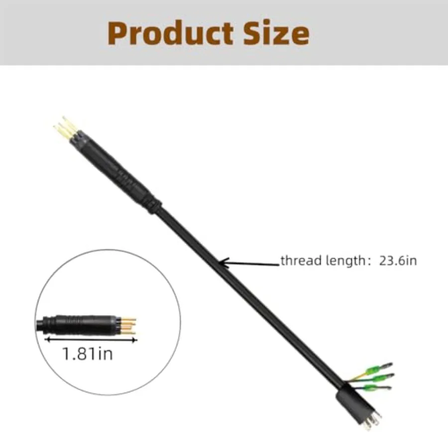 الكهربائية ycle كابلات الموصلات 9 دبوس 60 سنتيمتر مع قاعة الاستشعار Ebike تحويل أجزاء مقاوم للماء محور المحرك تحويل تمديد كابل #2