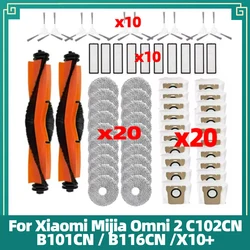 Kit de repuestos para Robot aspirador Xiaomi Mijia Omni 2 C102CN, cepillo lateral principal, filtro Hepa, mopa, paños, bolsas de polvo, accesorios