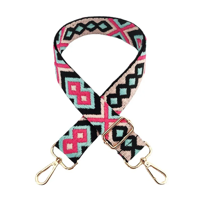 新色ダイヤモンドジャカードワイドショルダーストラップ 3.8 センチメートルシングルショルダークロスボディ交換ロングストラップ女性バッグベルト