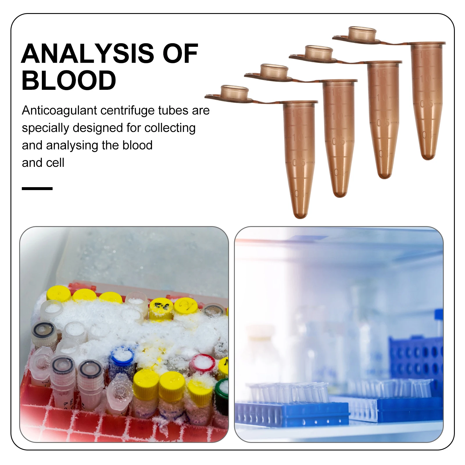 

500pcs Brown Tube Plastic Conical Test Graduated Vials Leak-Proof Microtubes For Lab Biology Chemistry