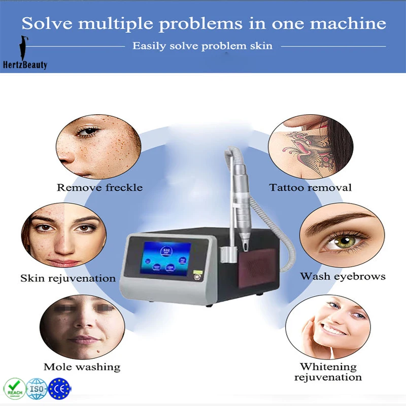 

Nd Yag Laser 1064 532 755nm Wavelength Highquality Tattoo Removal Q-Switch Carbon Peeling Multifunction Machine Professional Spa