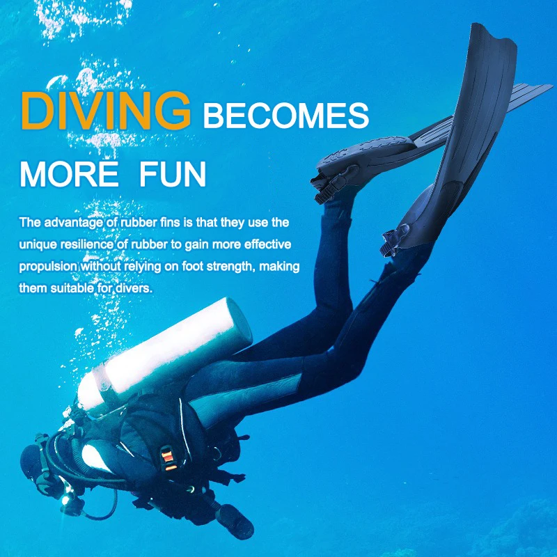 

Freediving & Scuba Diving Fins - High Rebound, Adjustable for Novices, Streamlined Efficiency, TPR + PP, Snorkeling Flipper