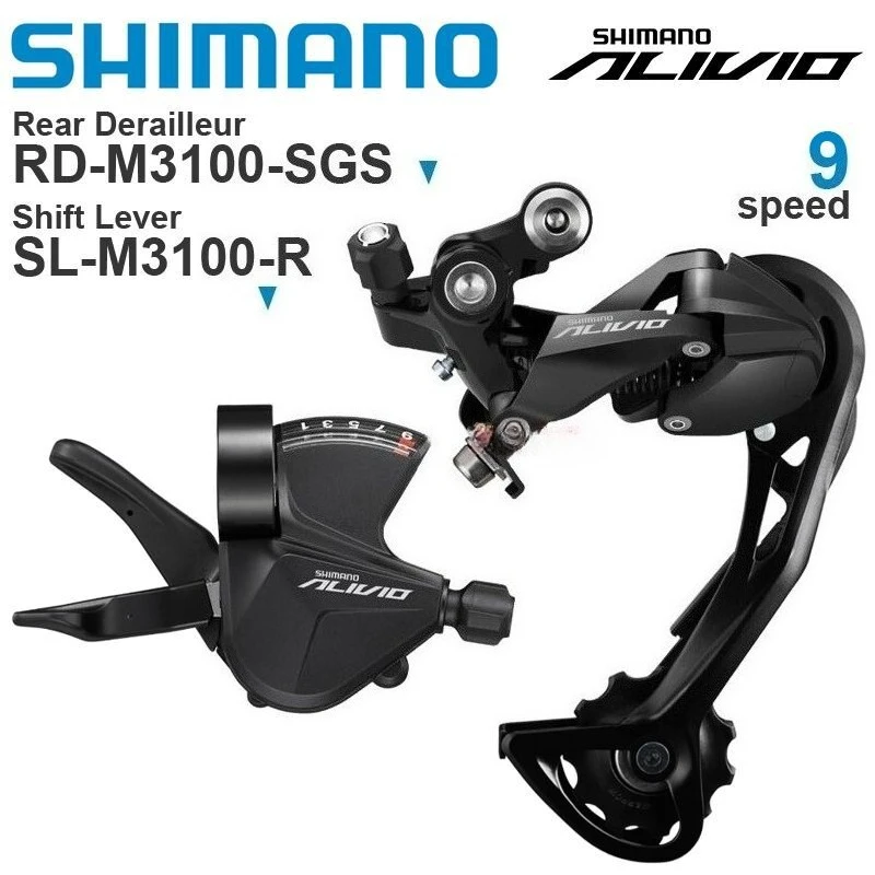 SHIMANO ALIVIO M3100 9-скоростная группа SL-M3100-R Рычаг переключения передач RD-M3100-SGS ЗАДНИЙ DERAILLEUR SGS SHADOW для MTB велосипеда Оригинальные детали