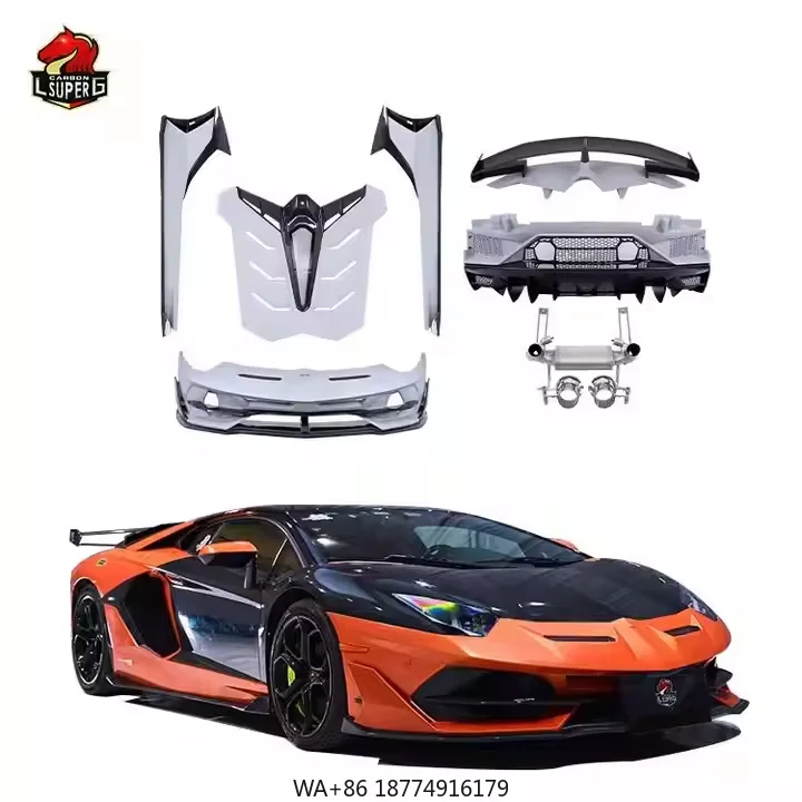 

SVJ Style Body Kit Forged Carbon Fiber Front Rear Bumper Exhoust Hood for LP700 LP720 LP750 Aventador Body Kits
