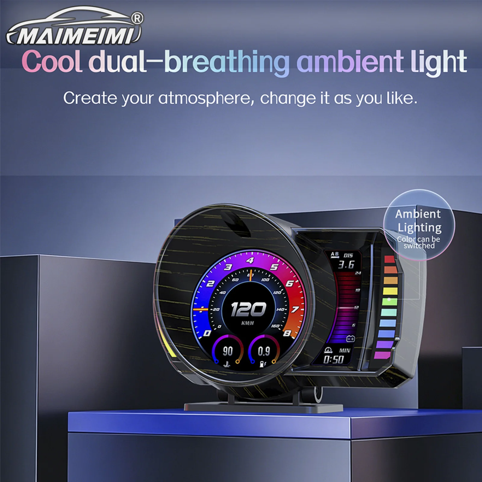P28 GPS OBD Car Head Up Display on Board Computer Water Temp Speed HUD Car Accessories Clock RPM Voltage Oil Press Display Gauge