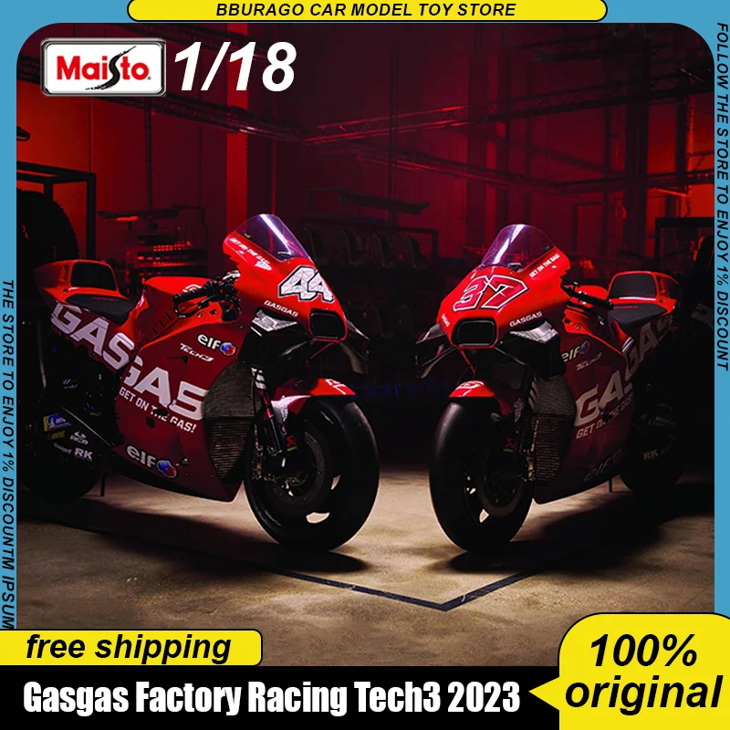 

New In Stock Maisto 1:18 Moto Gp Gasgas Factory Racing Tech3 #37 # 44 Moto Car Alloy Miniature Diecast Model Toys Car Kids Gift