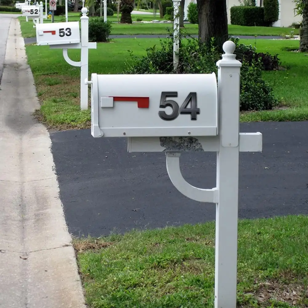 Mailbox Number Modern 3d House Number Self-adhesive Mailbox Sign for Simple Installation on Street Doors Home Addresses Set