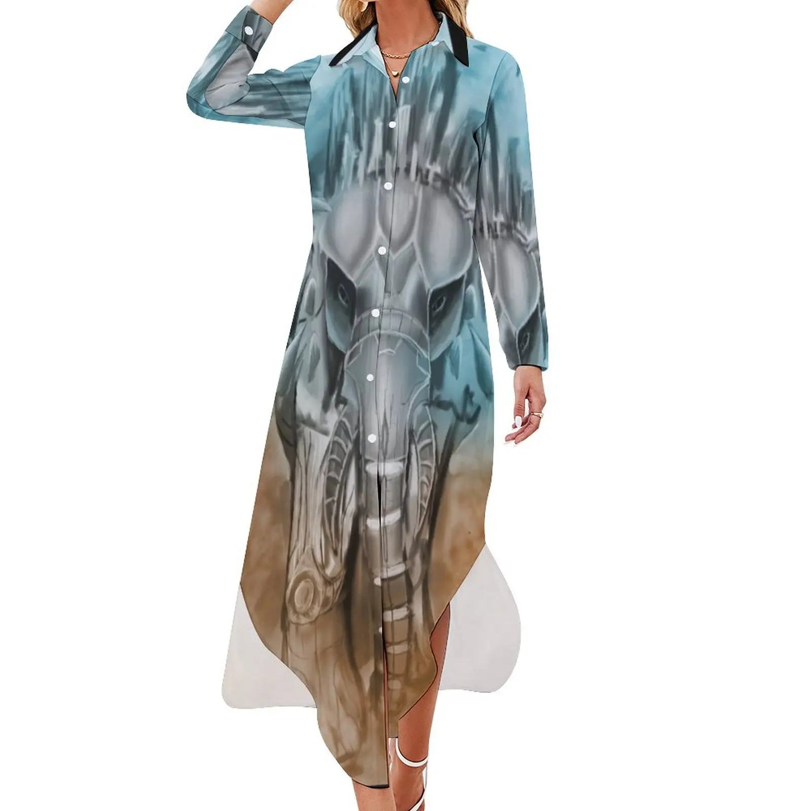 techphant Long Sleeved Shirt Dress elegant evening dresses for women 2024 party dresses women