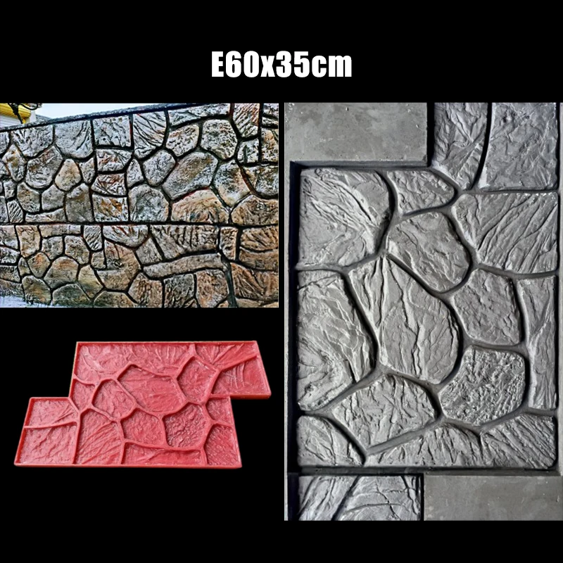 Stamp Floor Wall Cement Mold 60 * 305Cm Plastic Imitation Culture Stone Wall Earth Brick Mold Creative Landscape Art
