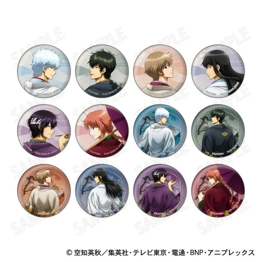 58mm Anime Gintama Hijikata Toushirou Kamui Katsura Kotarou Cosplay COSTUME Badge Pin SPTE Tinplate Brooch Prop Gift