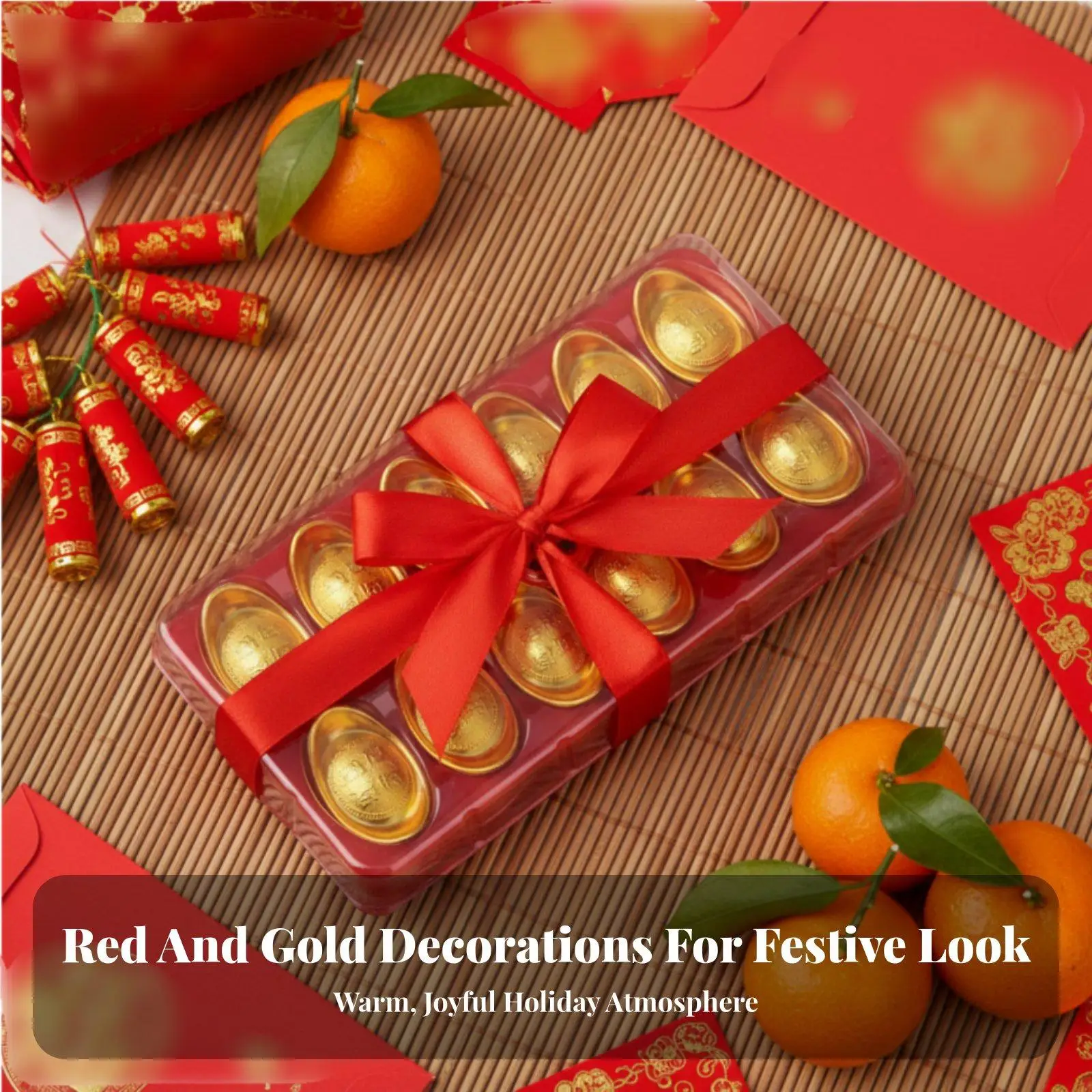 Gold Ingot Charm Set for Holiday Table Decor Chinese New Year Prosperity Symbol Small Plastic Coin Pendant