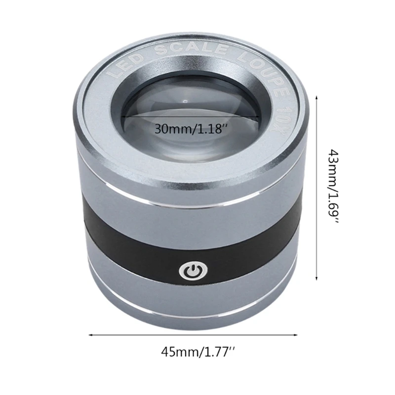 Lente d'ingrandimento Microscopio interamente in metallo Lente d'ingrandimento Scala LED Lente di ricarica USB Lettura tascabile per leggere la caduta della mappa