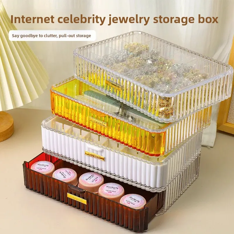 Drawer Type Acrylic Storage Rack Multi-grid Nail Salon Desktop Sorting Box