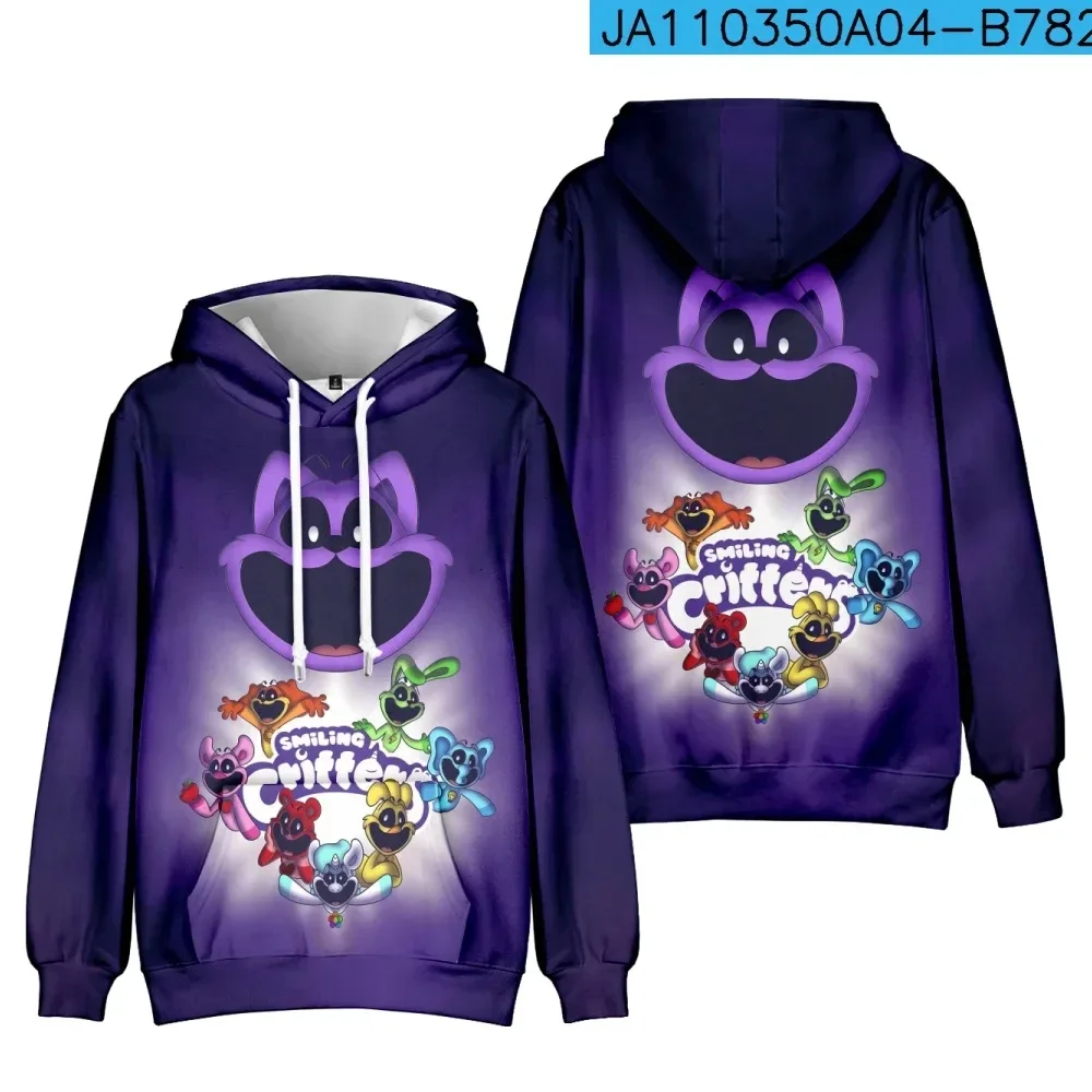 Autumn Winter Kids Smiling Critters Hoodie Scary Poppy Pullover Adult Cartoon Hooded Clothing Boys Girls Fashion Coat With Hat