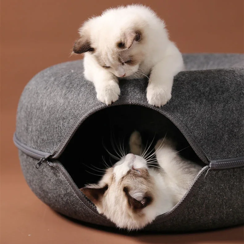 

Cat Supplies Cat Toys House Basket Natural Felt Pet Cat Cave Beds Nest Funny Round Egg-Type with Cushion Mat Cat Accessories