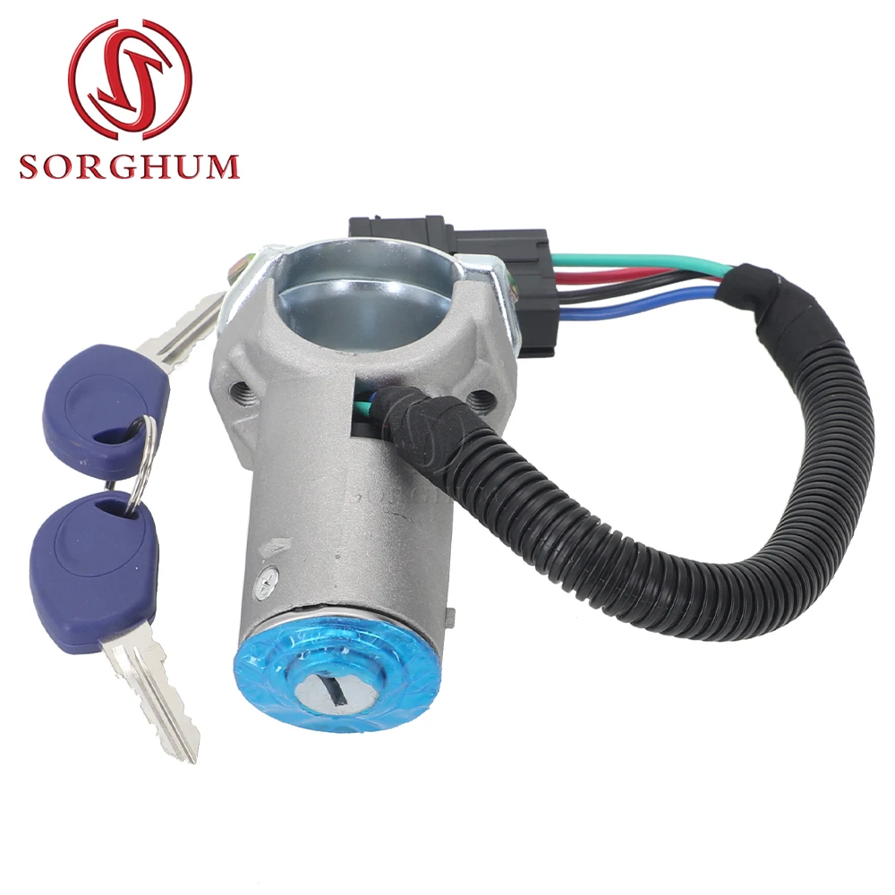 SORGHUM Car Engine Ignition Switch Barrel Lock with 2 Keys for Iveco Daily 2006 2007 2008 2009 2010 2011 2012 A2996075 2996076