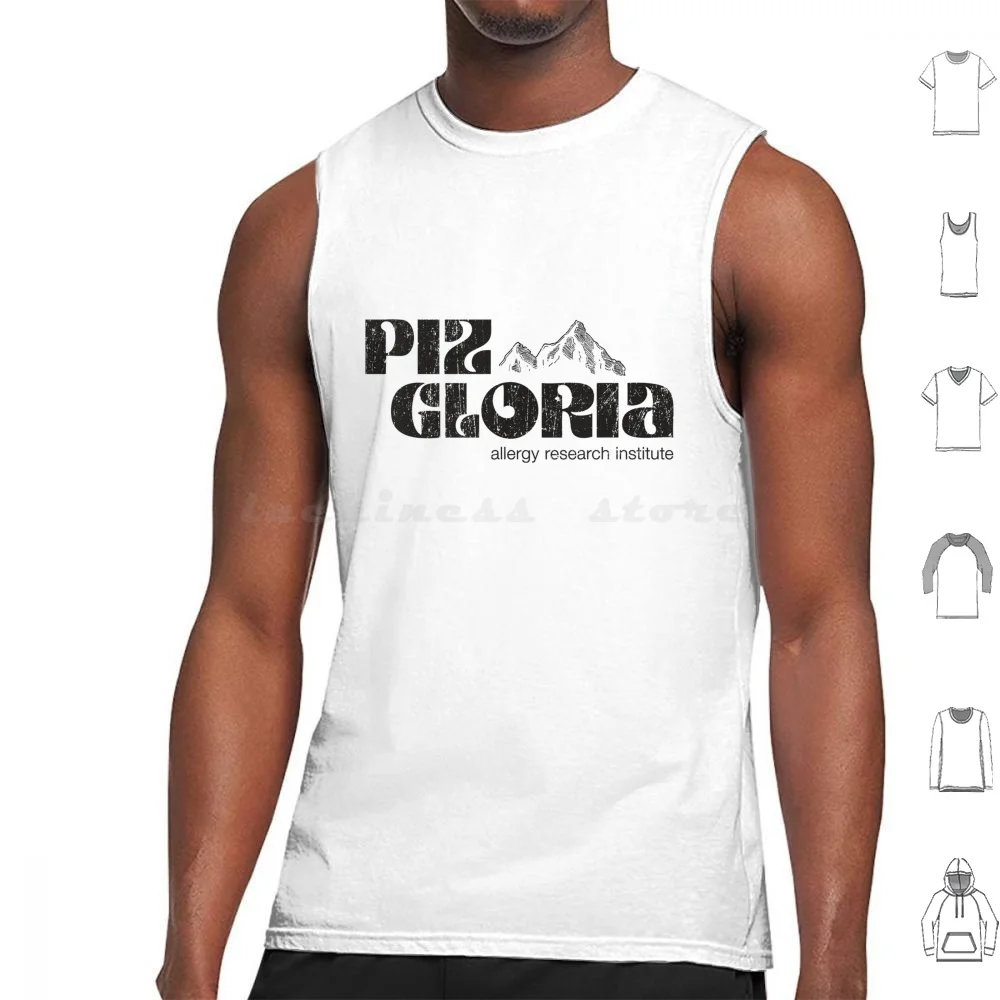 Piz Gloria-Allergy Research Institute ( Worn Look ) Tank Tops Print Cotton Movie Classic Movie Piz Gloria Allergy