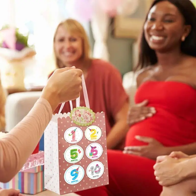 Autocollants mensuels pour bébé, étiquette jalon mensuel, décalcomanies pour le ventre, cadeau douche, Scrapbook, cadeau