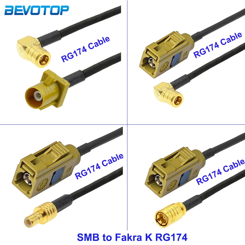 

10Pcs/Lot RG174 Fakra K Male/Female to SMB Male/Female Connetor RG-174 RF Coaxial Cable Car Vehicle Radio Stereo Receiver Tuner