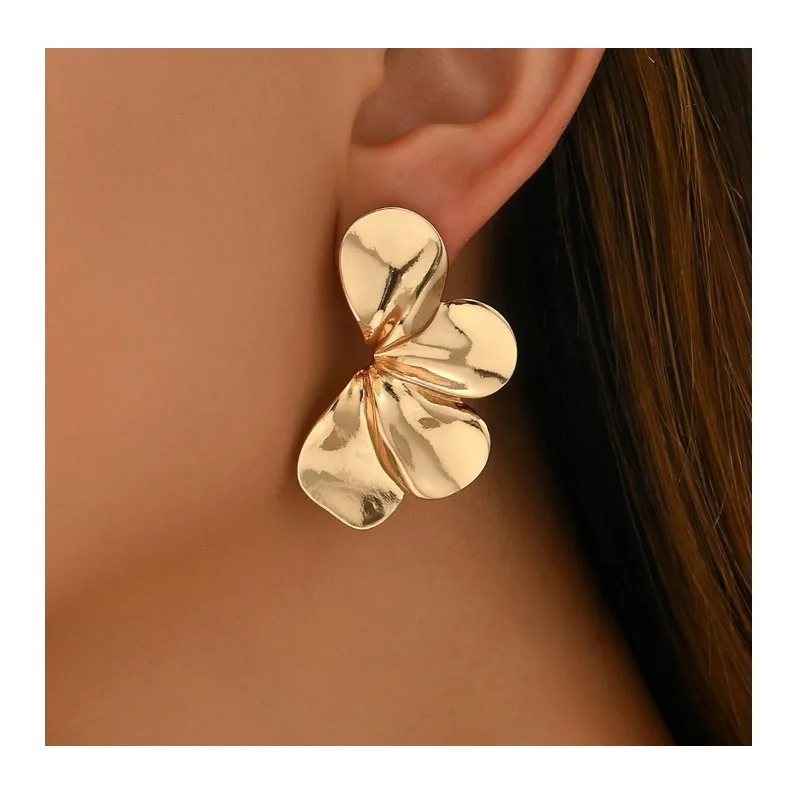 

Модные женские серьги-гвоздики в стиле Commuter с цветочным дизайном, персонализированные, в форме пятилепесткового цветка, элегантные, ювелирные изделия