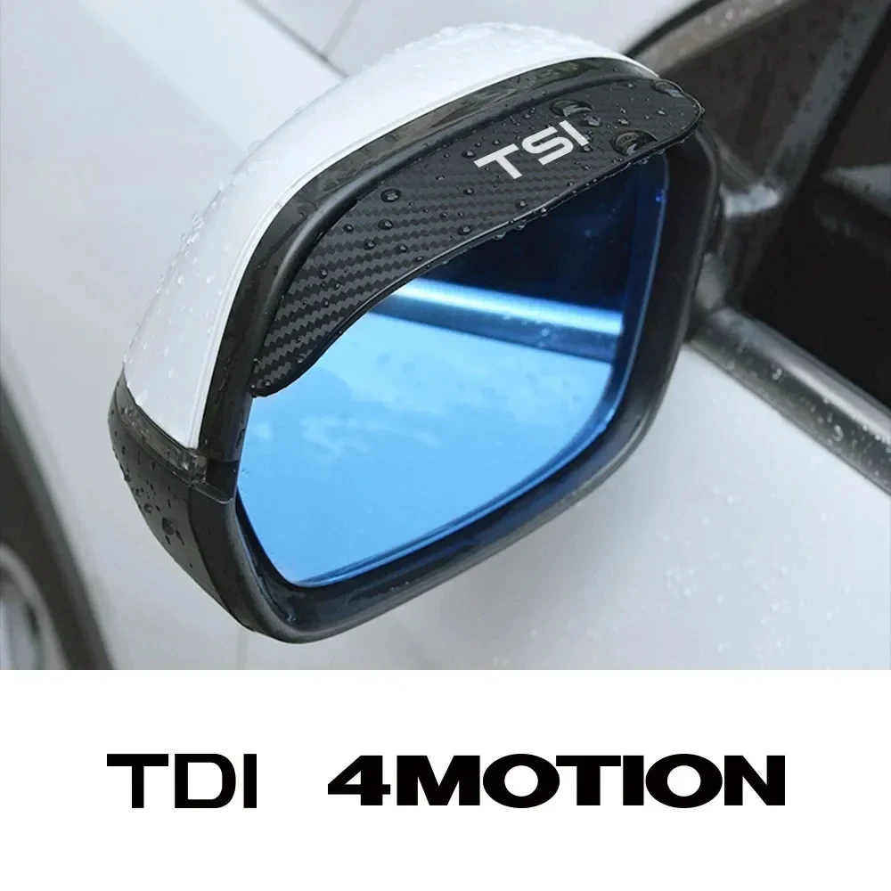 

2PCS Car Rearview Mirror Rain Eyebrow Side Snow Sun Visor Protector Cover For VW Volkswagen TSI TDI 4Motion Auto Accessories