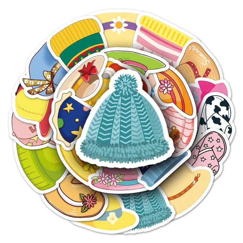 50개 만화 성격 모자 크리에이티브 낙서 장식 스티커