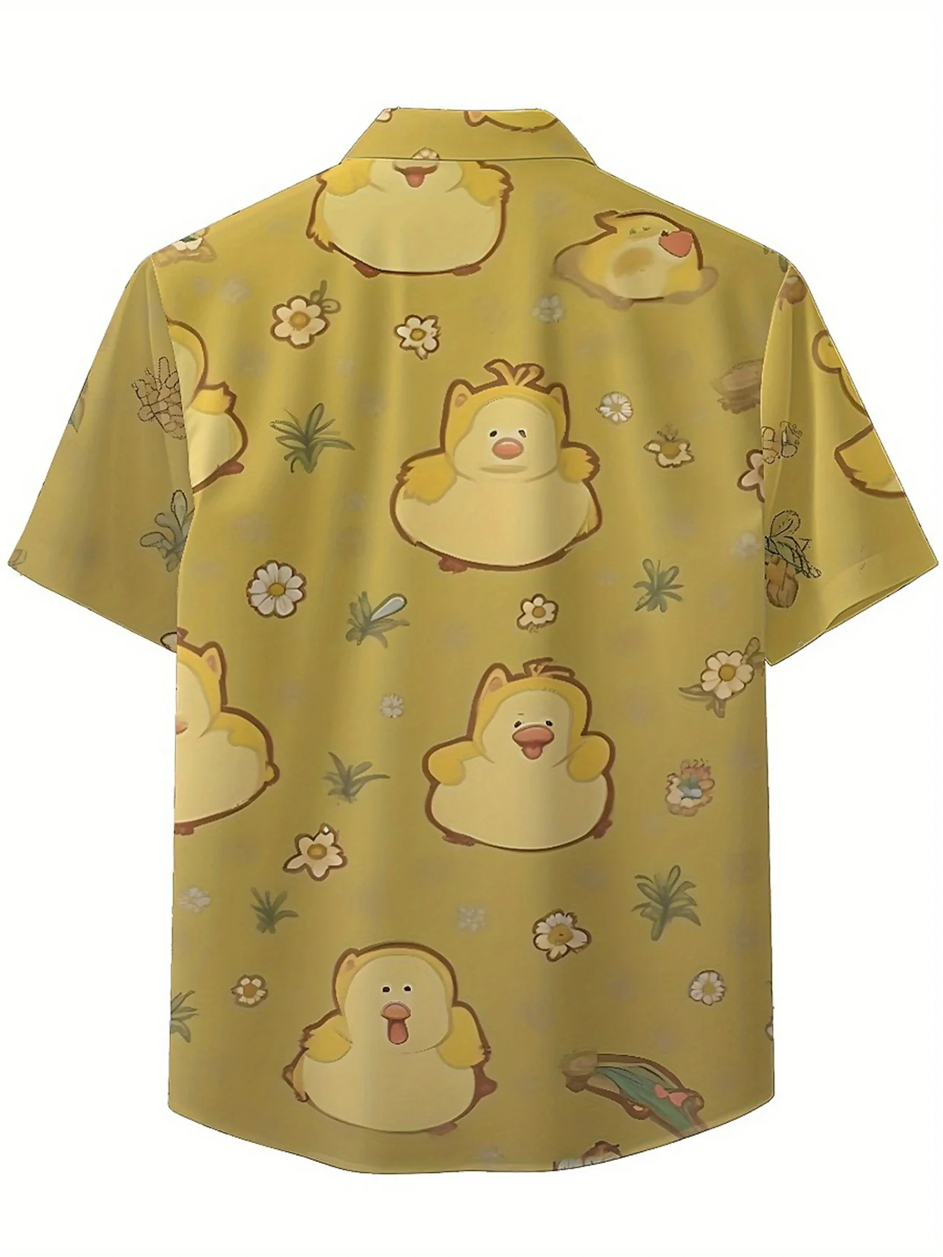 Men's Plus Size Hawaiian Shirts Rubber Duck pattern, Summer Casual Tops, Suitable for Outdoor and Party, Streetwear