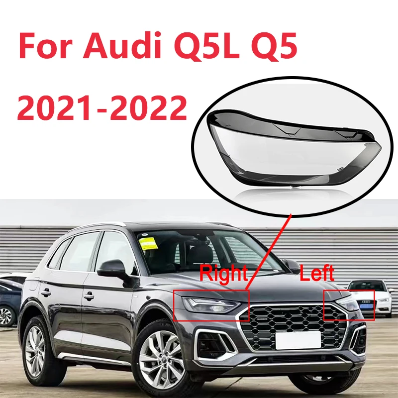 

For Audi Q5L Q5 2021-2022 Car Front Headlight Glass Cover Transparent Head Light Lens Cover Headlight Cover Lampshade Car Gadget